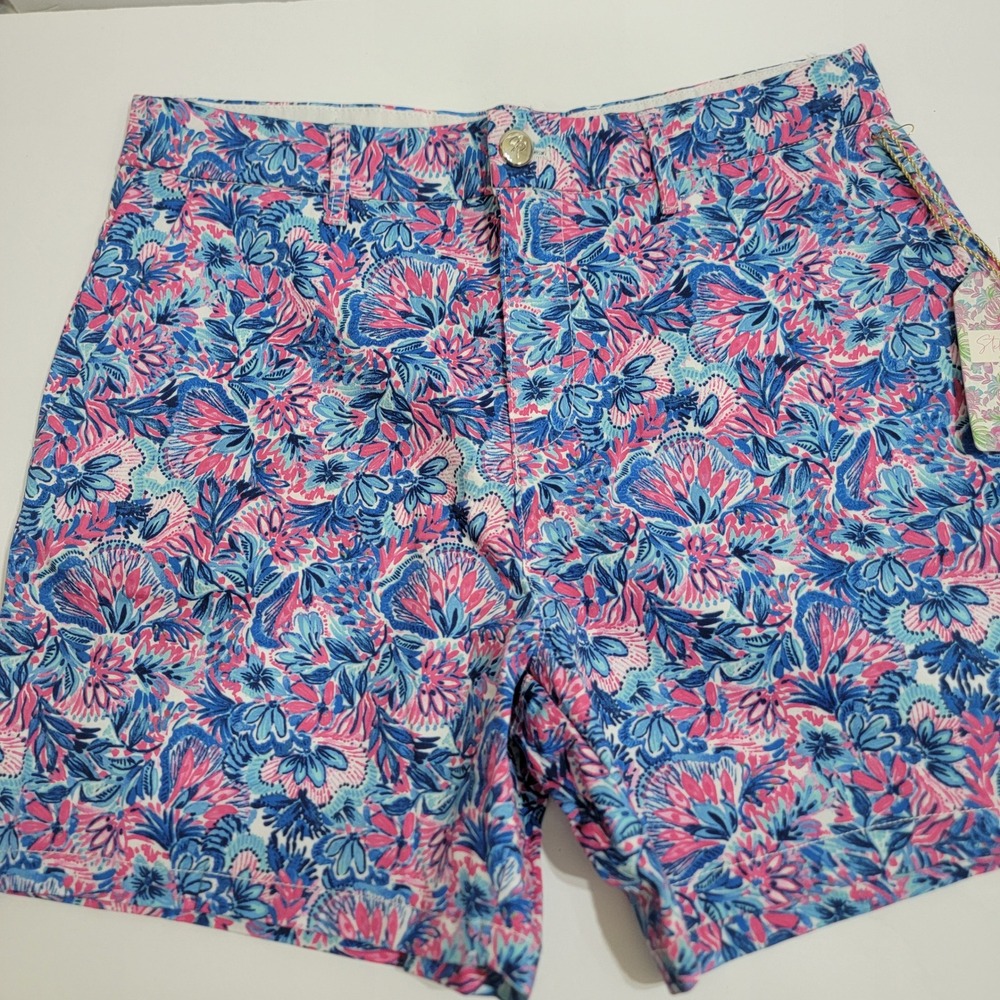 Stella Parker Collection Shorts Womens 8 Blue Pink NWT Floral Stretch Summer